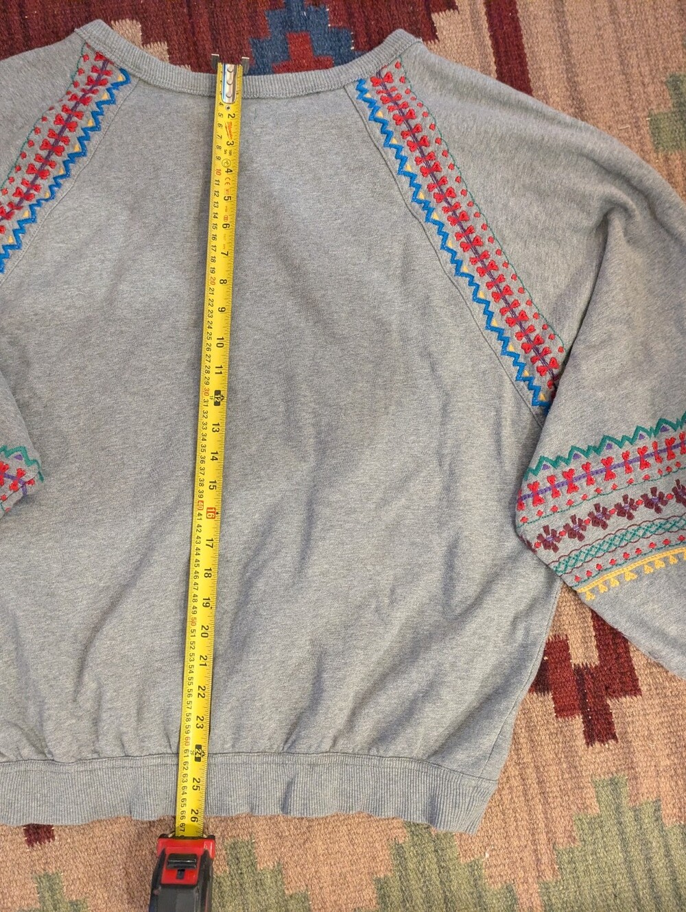 Embroidered Pullover Sweatshirt Country Scene Pilcro Anthropologie 100% Cotton - Picture 12 of 14